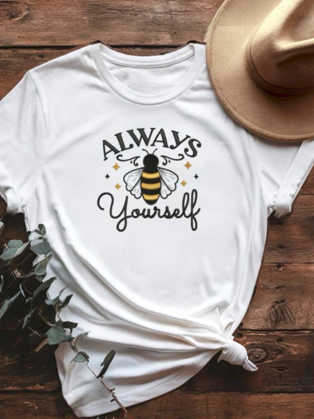 Always Yourself Bee Graphic Tee - White